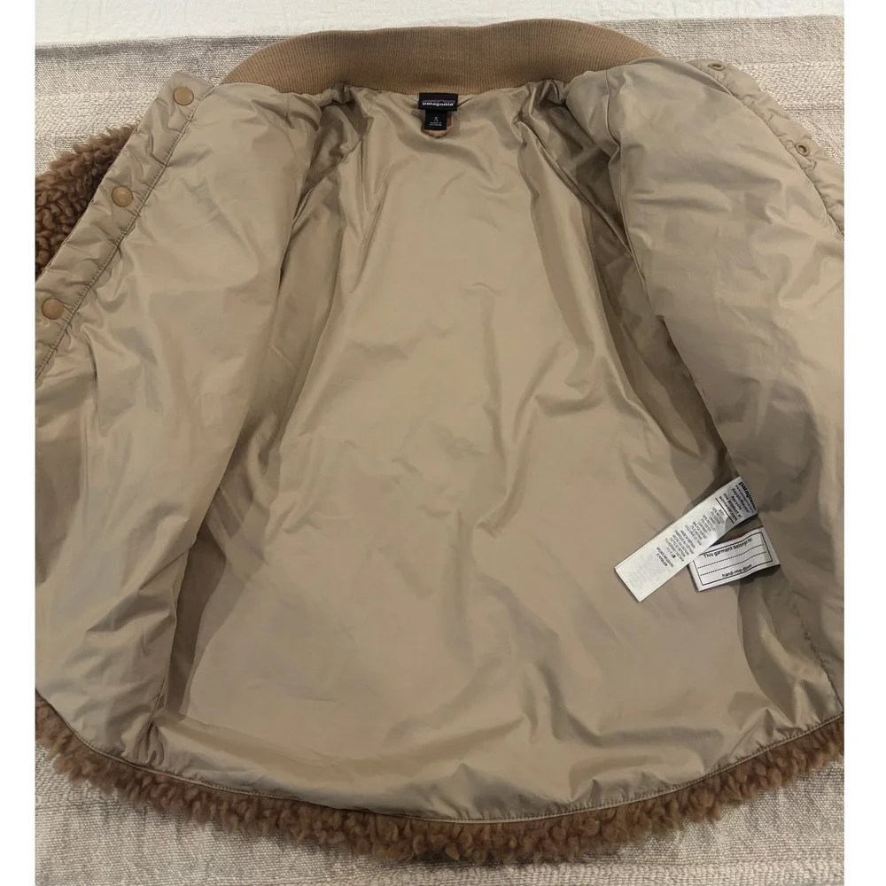 Patagonia Kids Grayling Brown Retro-X Bomber Fleece Jacket Size S 7-8 Granola